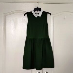 Lili Wang for Lilies Closet Womens Dress 10 Anthro Green Sleeveless Pin Tuck